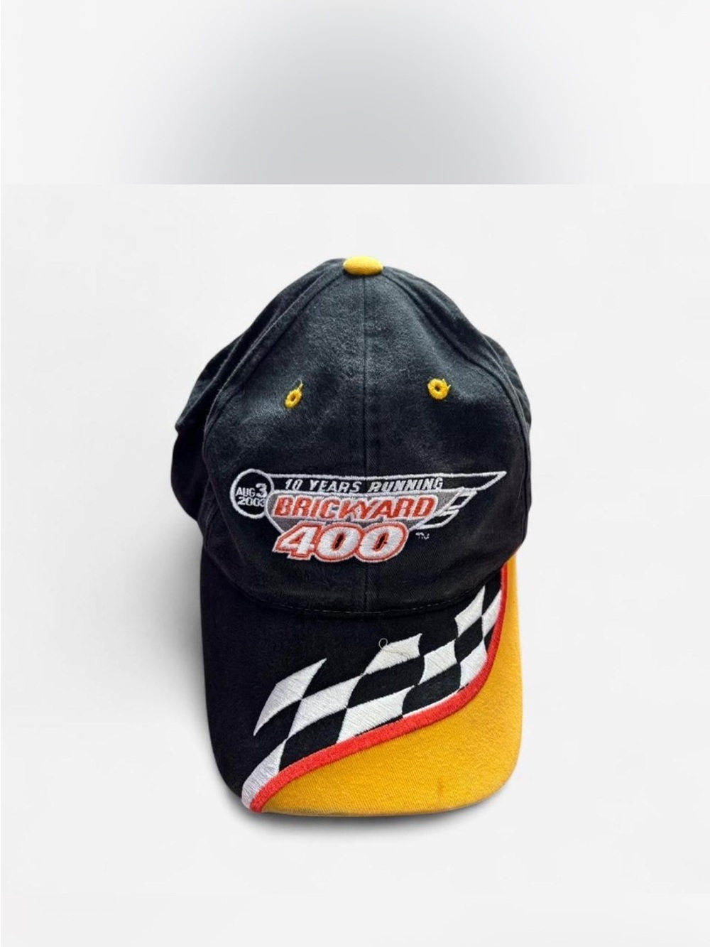 Brickyard 400 Racing Cap - Black, Yellow, Red